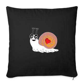 Cœur d'escargot Joli et joli cadeau - Housse de coussin décorative 45 x 45 cm - noir - Devant
