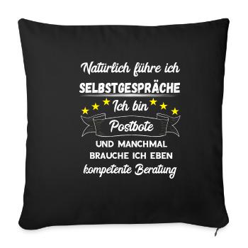 Postbote Briefträger Paketdienst Brief Geschenke - Sofakissenbezug 45 x 45 cm - Schwarz - Vorne