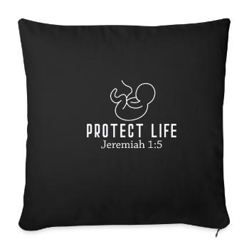 Pour la vie La vie est le plus beau cadeau de Dieu - Housse de coussin décorative 45 x 45 cm - noir - Devant