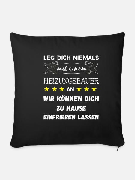 Heizungsbauer Anlagenmechaniker Sanitär Geschenke - Sofakissenbezug 45 x 45 cm - Schwarz