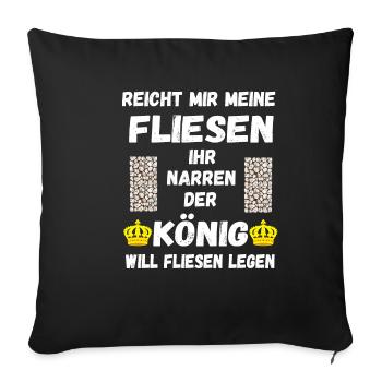 Fliesenleger Fliesen Legen Bodenleger Geschenke - Sofakissenbezug 45 x 45 cm - Schwarz - Vorne