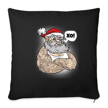 Père Noël avec des tatouages - Housse de coussin décorative 45 x 45 cm - noir - Devant