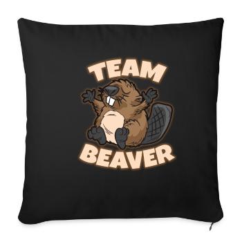 Team Beaver - Sofa pillowcase 17,3'' x 17,3'' (45 x 45 cm) - black - Front