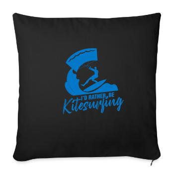 Kitesurfer I’d Rather Be Kitesurf Ocean Lovers - Housse de coussin décorative 45 x 45 cm - noir - Devant