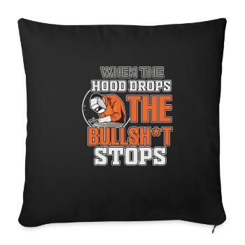 Funny Soudeur Quand le capot tombe les conneries - Housse de coussin décorative 45 x 45 cm - noir - Devant