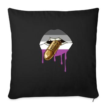 Asexual Asexuel Parade Drapeaux Design - Housse de coussin décorative 45 x 45 cm - noir - Devant