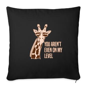 Drôle girafe animaux amoureux Safari plus haut - Housse de coussin décorative 45 x 45 cm - noir - Devant