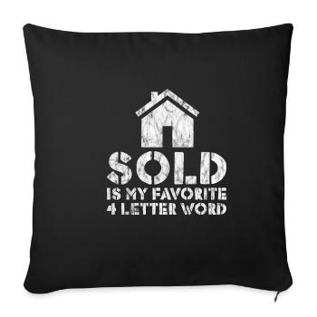 Sold Is My Favorite 4 Letter Word 2 - Housse de coussin décorative 45 x 45 cm - noir - Devant