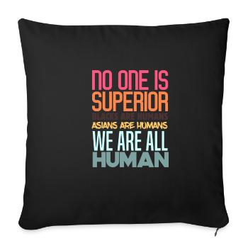 Stop Hate Asiatique Anti-Violence Rassism américain - Housse de coussin décorative 45 x 45 cm - noir - Devant
