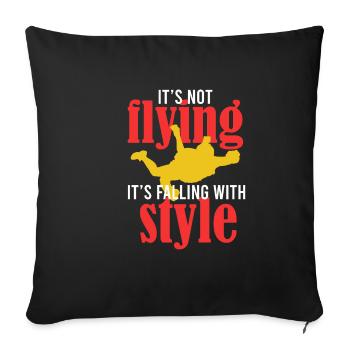 Skydiving is not flying, but falling - Sofa pillowcase 17,3'' x 17,3'' (45 x 45 cm) - black - Front