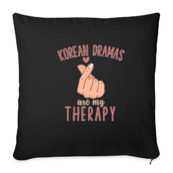 Les drames coréens sont ma thérapie Kdrama-Lieb - Housse de coussin décorative 45 x 45 cm - noir - Devant