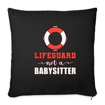 Sauveteur Pas de baby-sitter Côte de la mer Mari - Housse de coussin décorative 45 x 45 cm - noir - Devant