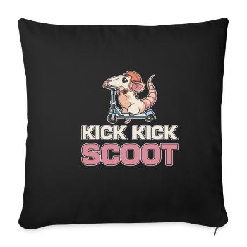 Kick Kick Scoot Scooter Tricks Stunts Riding Young - Sofakissenbezug 45 x 45 cm - Schwarz - Vorne