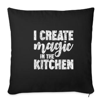 I Create Magic In The Kitchen 4 - Sofa pillowcase 17,3'' x 17,3'' (45 x 45 cm) - black - Front