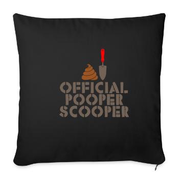 Scooper Pooper officiel 3 - Housse de coussin décorative 45 x 45 cm - noir - Devant