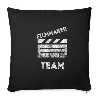 Filmemacher Team Kameramann Regisseur Videokamera - Sofakissenbezug 45 x 45 cm - Schwarz - Vorne