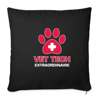 Vet Tech Extraordinaire Pet Medicine Fur Doctor G - Sofa pillowcase 17,3'' x 17,3'' (45 x 45 cm) - black - Front