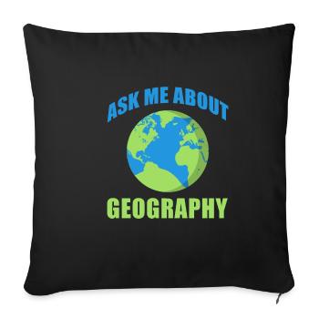 Posez-moi des questions sur Geography International Fan - Housse de coussin décorative 45 x 45 cm - noir - Devant