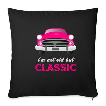 Je ne suis pas vieux, mais amoureux du classique oldt - Housse de coussin décorative 45 x 45 cm - noir - Devant