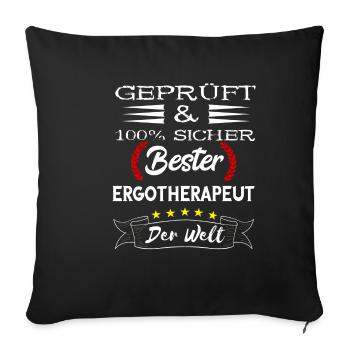 Bester Ergotherapeut Physios Therapeut Ergotherapi - Sofakissenbezug 45 x 45 cm - Schwarz - Vorne