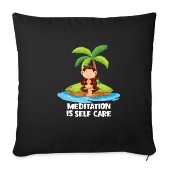 Bouddhisme La méditation est spirituelle pour prendre soin de soi - Housse de coussin décorative 45 x 45 cm - noir - Devant