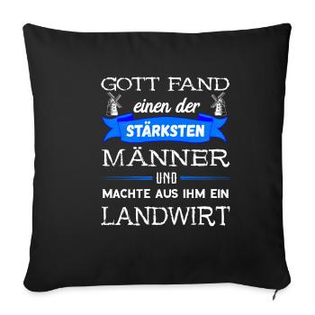 Landwirt Windmühle Bauernhof Agrar Acker Bauer Spr - Sofakissenbezug 45 x 45 cm - Schwarz - Vorne
