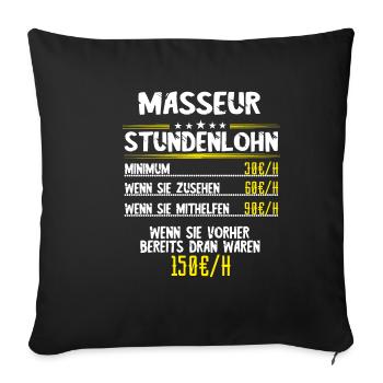 Masseur Stundenplan Physios Physiotherapie Massage - Sofakissenbezug 45 x 45 cm - Schwarz - Vorne