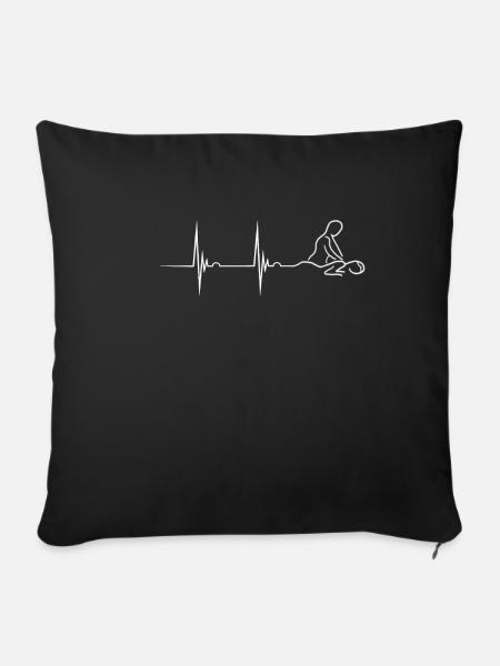 Massage Therapeut Herzschlag EKG Puls Massieren Ma - Sofakissenbezug 45 x 45 cm - Schwarz