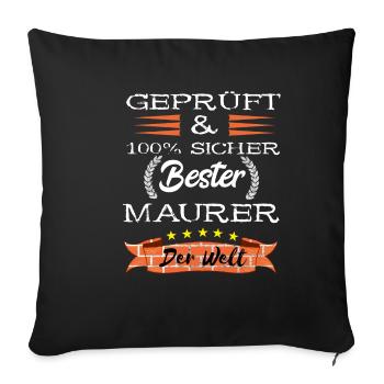 Bester Maurer Maurermeister Baustelle Bauarbeiter - Sofakissenbezug 45 x 45 cm - Schwarz - Vorne