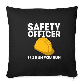 Agent de sécurité, si je vous dirige - Housse de coussin décorative 45 x 45 cm - noir - Devant