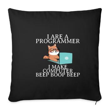 Je suis un programmeur Je fais bip d’ordinateur boop beep4 - Housse de coussin décorative 45 x 45 cm - noir - Devant