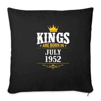 Juillet 1952 - Cadeau du 70e anniversaire. Rois. - Housse de coussin décorative 45 x 45 cm - noir - Devant