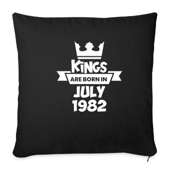 Juillet 1982 - Cadeau du 40e anniversaire. Génial. - Housse de coussin décorative 45 x 45 cm - noir - Devant