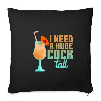 J’ai besoin d’un énorme cocktail 4 - Housse de coussin décorative 45 x 45 cm - noir - Devant