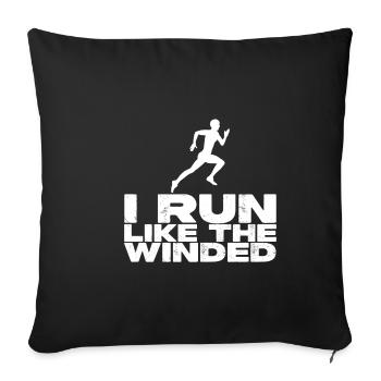 Je cours comme le Winded 2 - Housse de coussin décorative 45 x 45 cm - noir - Devant