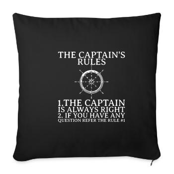 The Captain's Rules, The Captain Is Always Right 1 - Sofa pillowcase 17,3'' x 17,3'' (45 x 45 cm) - black - Front