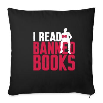 J’ai lu des livres interdits 40 - Housse de coussin décorative 45 x 45 cm - noir - Devant