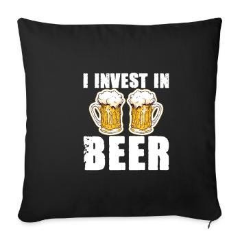 I Invest In Beer - Sofakissenbezug 45 x 45 cm - Schwarz - Vorne