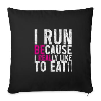 Je cours parce que j’aime vraiment manger 2 - Housse de coussin décorative 45 x 45 cm - noir - Devant