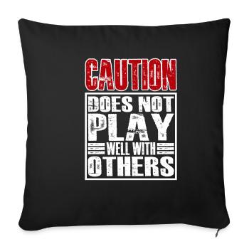 La prudence ne joue pas bien avec les autres 28 - Housse de coussin décorative 45 x 45 cm - noir - Devant