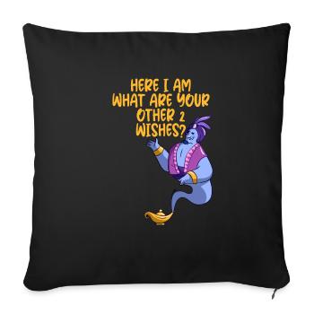 Me voici, quels sont vos 2 autres souhaits - Housse de coussin décorative 45 x 45 cm - noir - Devant