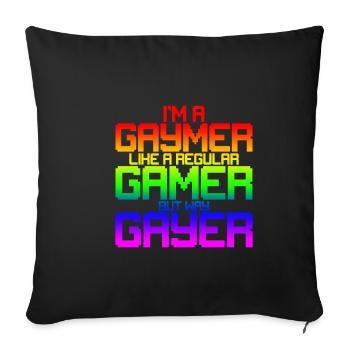Je suis un gaymer, comme un joueur régulier mais Way Gayer 2 - Housse de coussin décorative 45 x 45 cm - noir - Devant