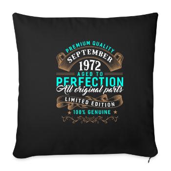 Septembre 1972 - cadeau du 50e anniversaire. Génial. - Housse de coussin décorative 45 x 45 cm - noir - Devant