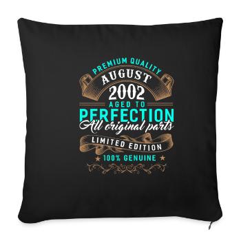 Août 2002 - Cadeau du 20e anniversaire. Génial. - Housse de coussin décorative 45 x 45 cm - noir - Devant