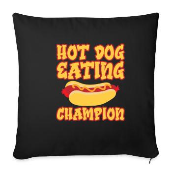 Champion de la consommation de hot-dogs 5 - Housse de coussin décorative 45 x 45 cm - noir - Devant
