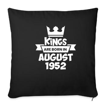 Août 1952 - cadeau du 70e anniversaire. Génial. - Housse de coussin décorative 45 x 45 cm - noir - Devant