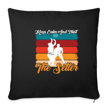 Restez calme et faites confiance au Setter 10 - Housse de coussin décorative 45 x 45 cm - noir - Devant