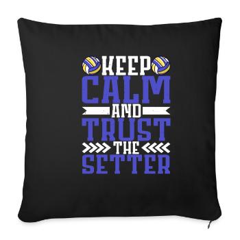 Restez calme et faites confiance au Setter 8 - Housse de coussin décorative 45 x 45 cm - noir - Devant