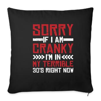 Sorry If I Am Cranky, I'm In My Terrible 30s Now19 - Sofa pillowcase 17,3'' x 17,3'' (45 x 45 cm) - black - Front