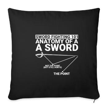 Sword Fighting 101 Anatomy Of A Sword 2 - Sofa pillowcase 17,3'' x 17,3'' (45 x 45 cm) - black - Front